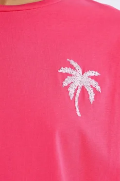 T-shirt oversize motif palmier