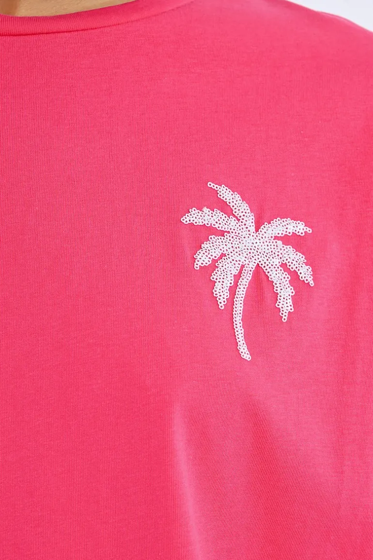 T-shirt oversize motif palmier