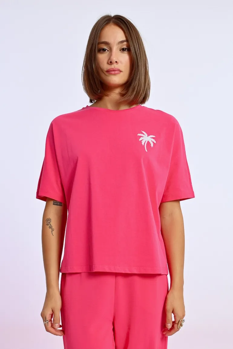 T-shirt oversize motif palmier