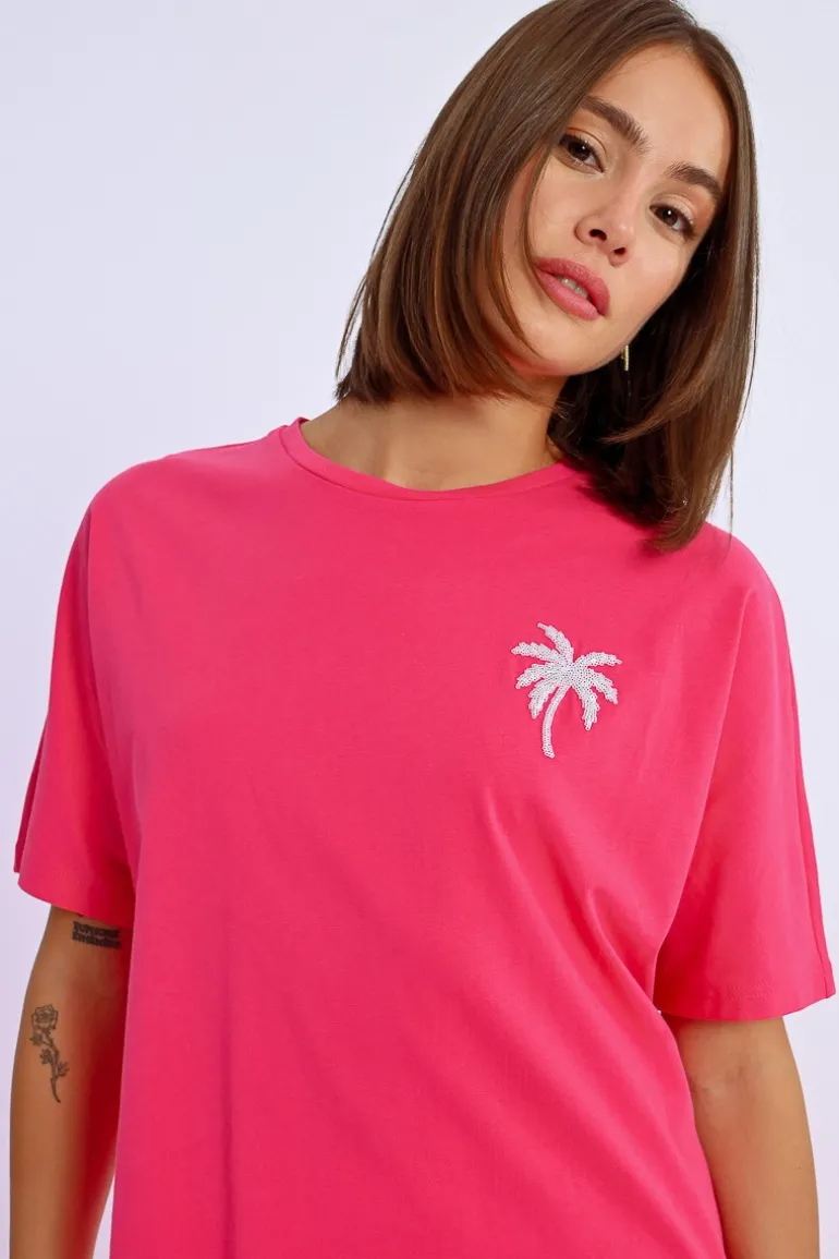 T-shirt oversize motif palmier