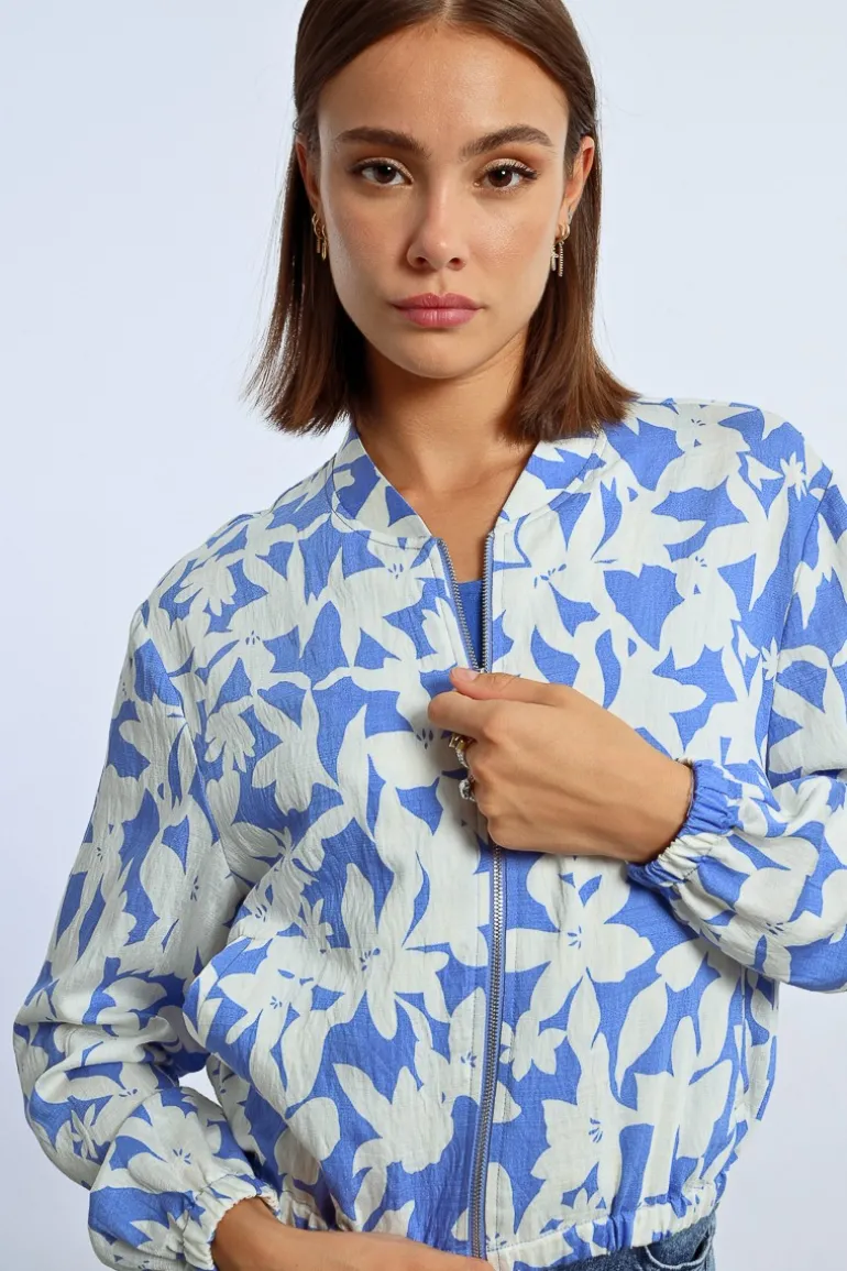 Veste bomber courte imprimée