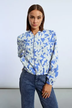 Veste bomber courte imprimée