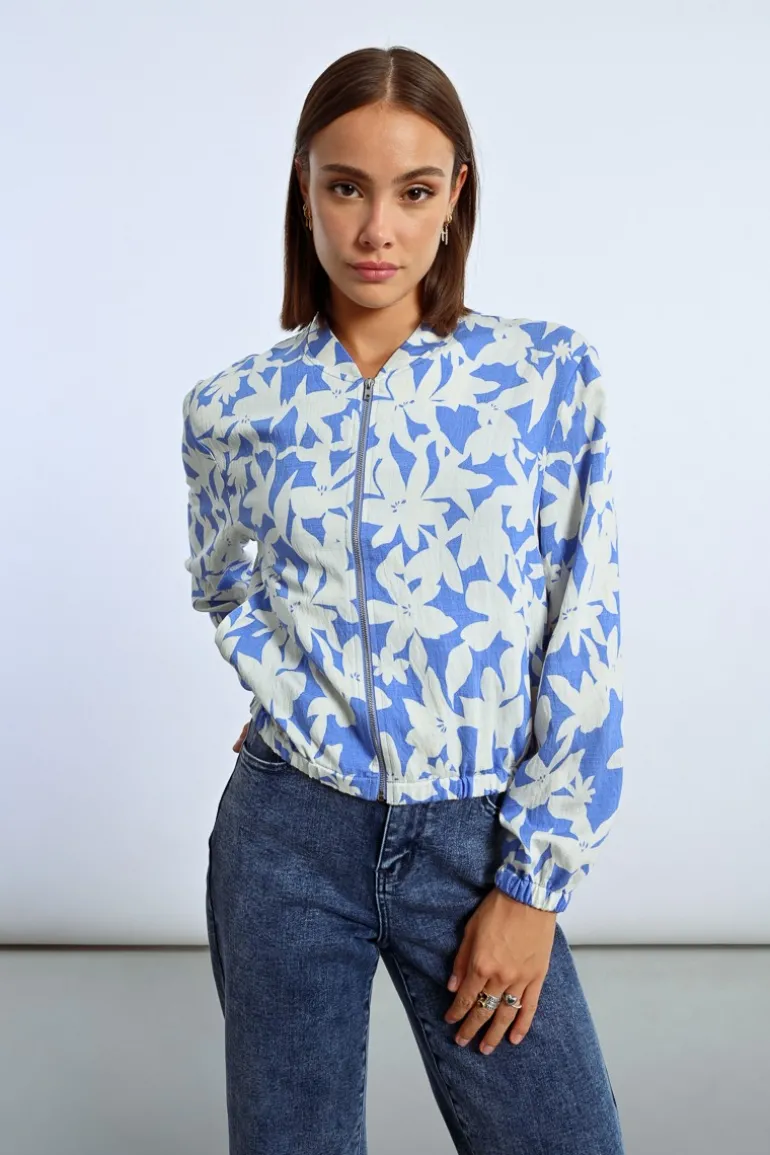 Veste bomber courte imprimée