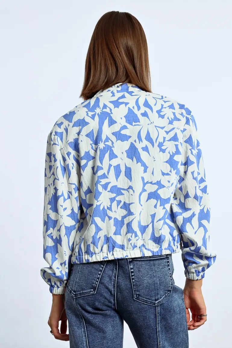 Veste bomber courte imprimée
