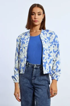 Veste bomber courte imprimée