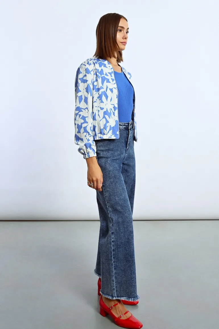 Veste bomber courte imprimée