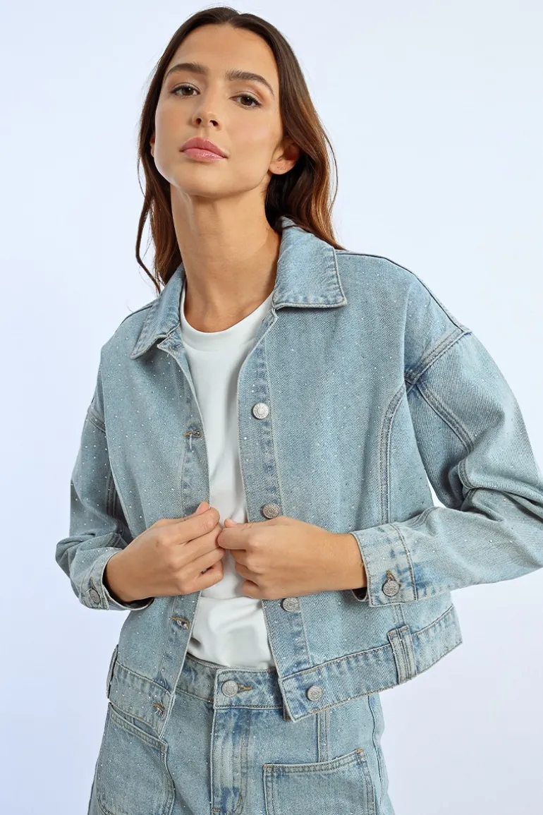 Veste en jean crop