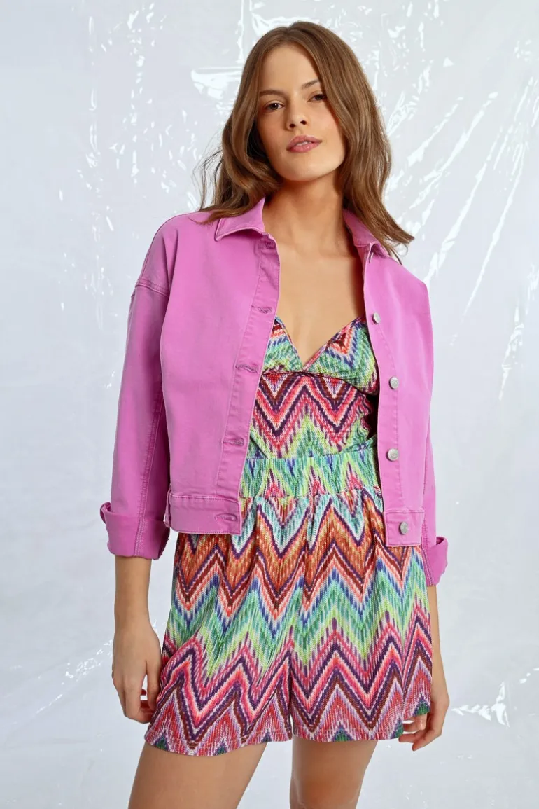 Veste en jean crop
