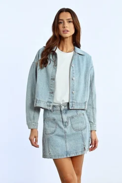 Veste en jean crop