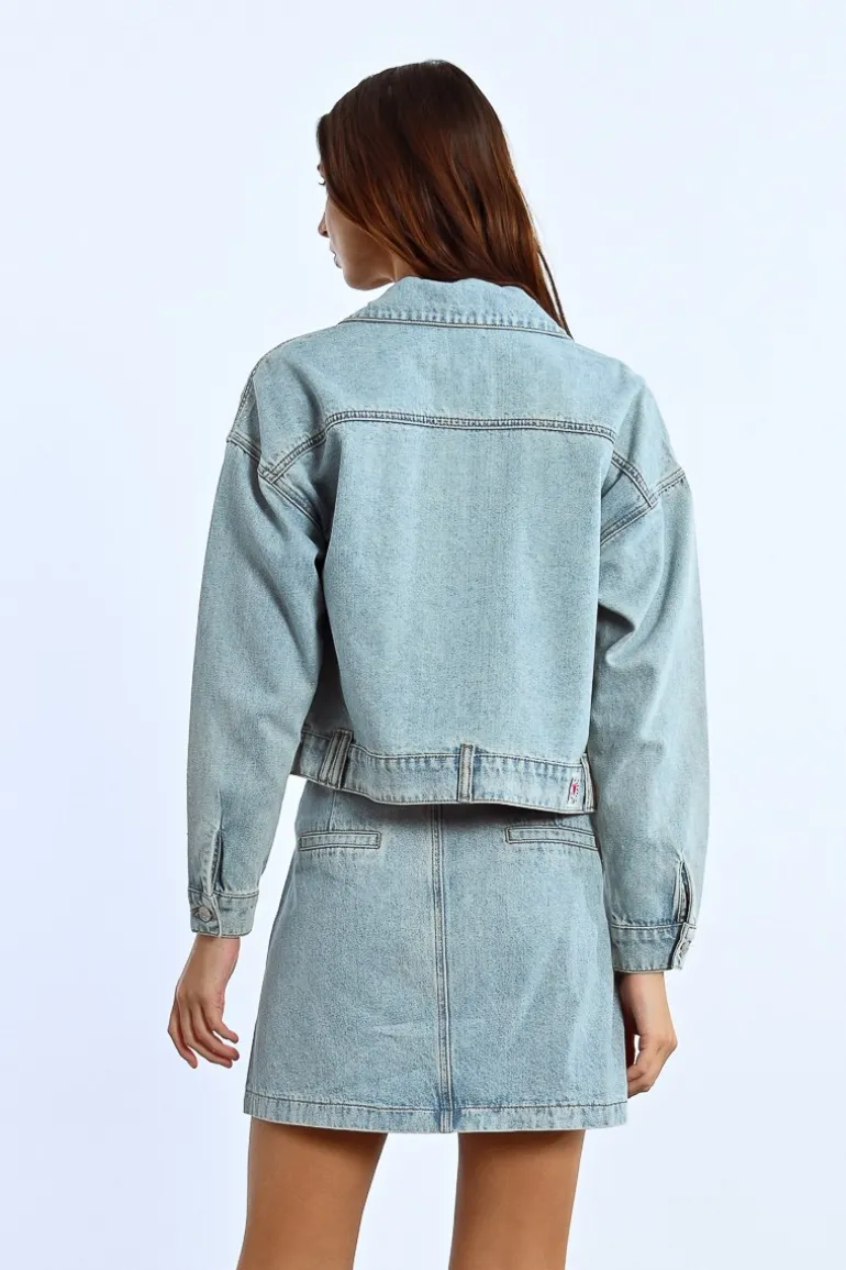 Veste en jean crop