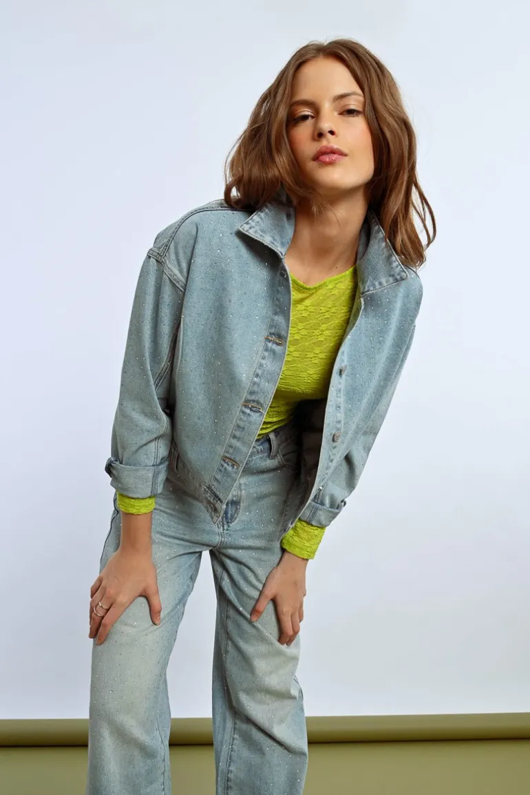 Veste en jean crop