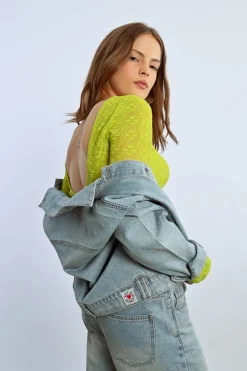 Veste en jean crop