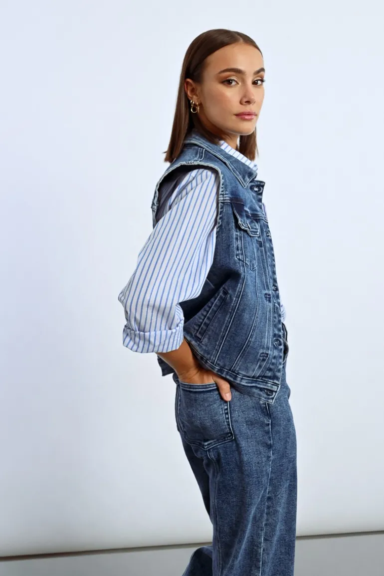 Veste en jean sans manches