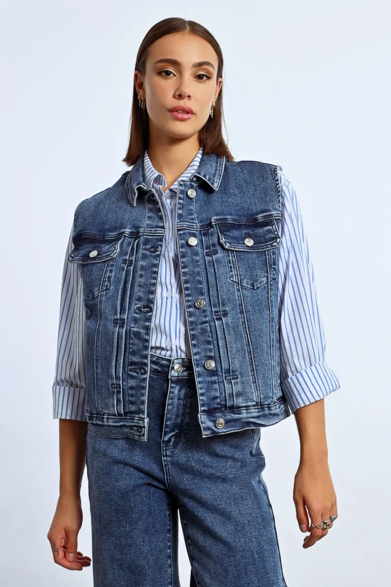 Veste en jean sans manches