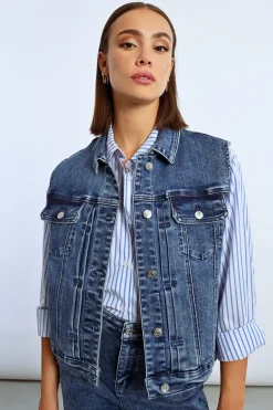 Veste en jean sans manches
