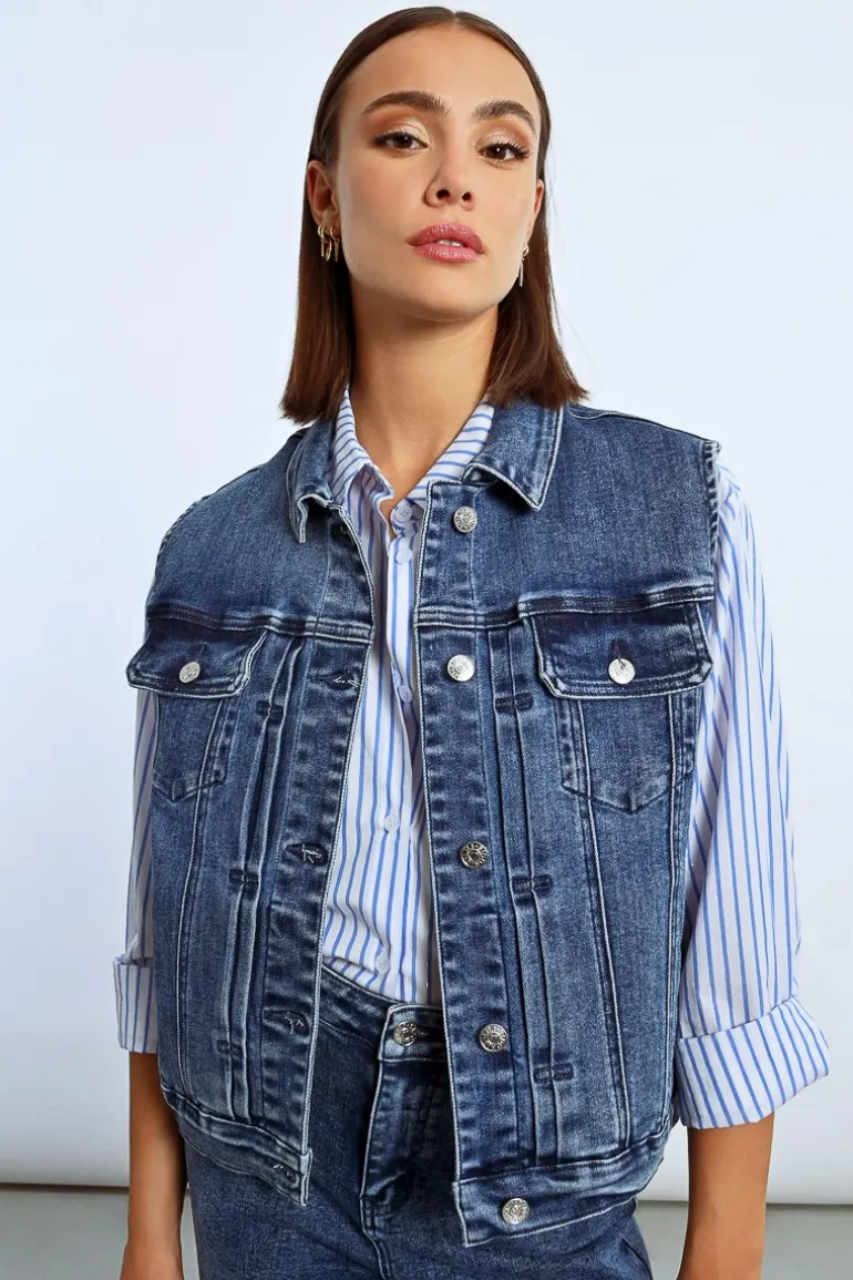 Veste en jean sans manches